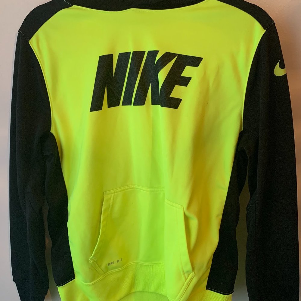 Nike Neon Yellow and Black Dri-Fit Sweatshirt